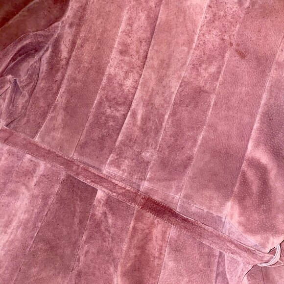 Vintage Purple Leather Suede Coat - Picture 3 of 6